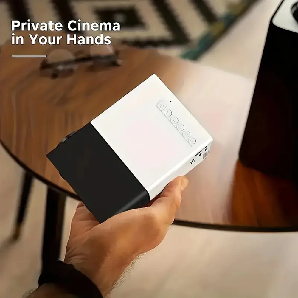 Portable LED Mini Projector With Retractable Bracket Compatible with Mobile Phones Devices USB/SD/AV/Hd  for Home Office