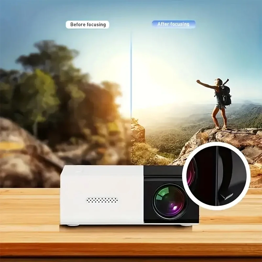 Portable LED Mini Projector With Retractable Bracket Compatible with Mobile Phones Devices USB/SD/AV/Hd  for Home Office