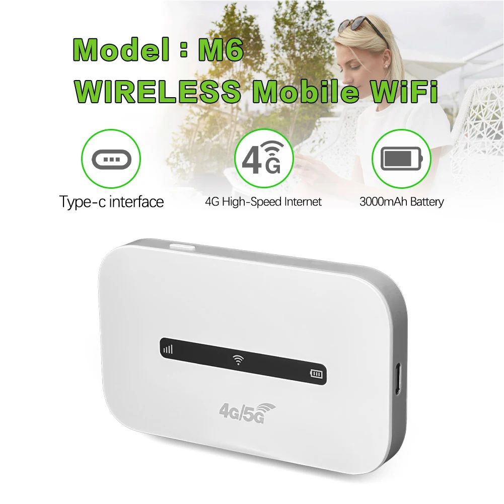 4G LTE Portable WiFi Hotspot Support 8 To 10 Users 150Mbps Wireless Internet Router with SIM Card Slot Pocket Mobile Hotspot
