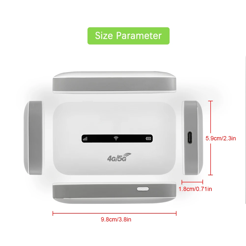 4G LTE Portable WiFi Hotspot Support 8 To 10 Users 150Mbps Wireless Internet Router with SIM Card Slot Pocket Mobile Hotspot