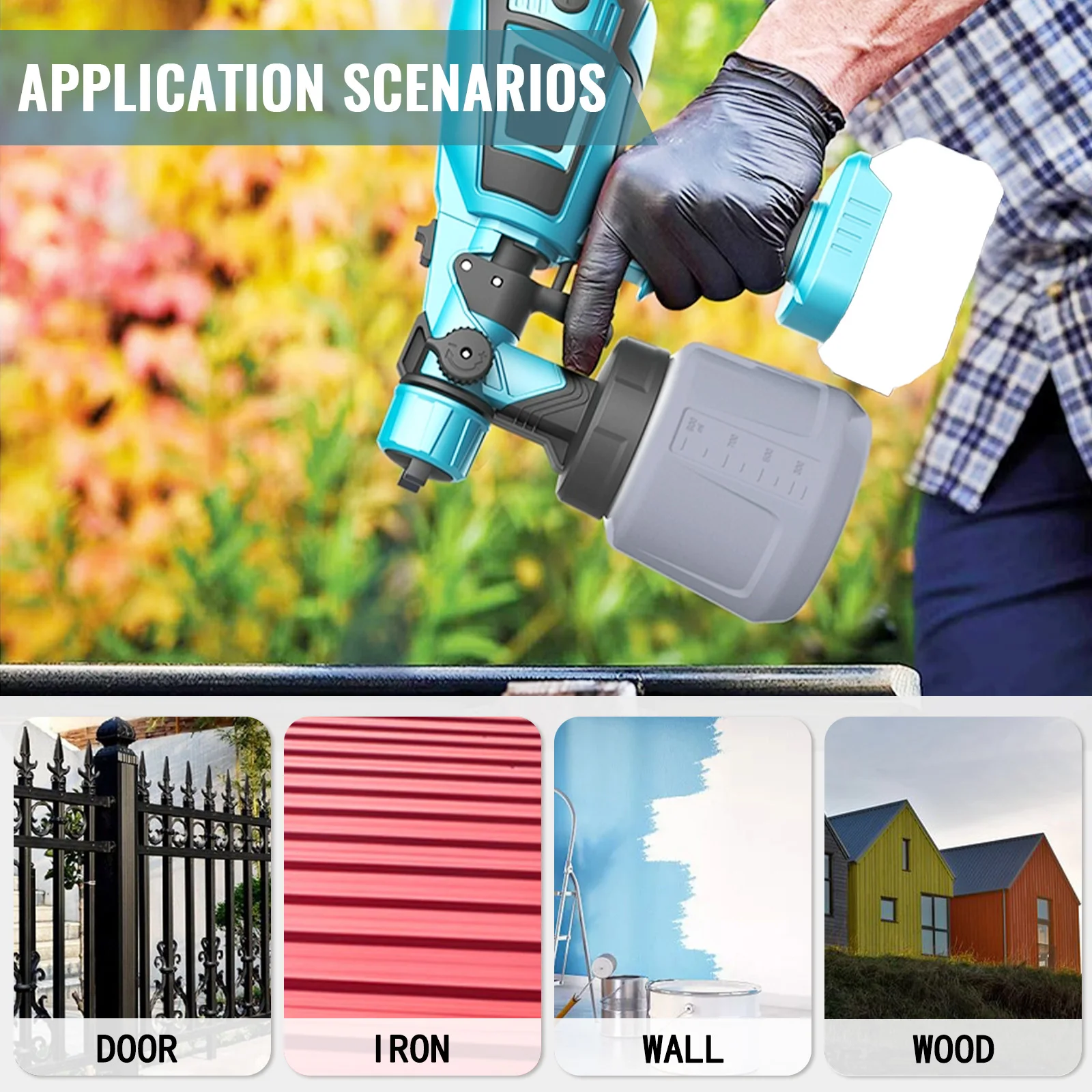 Cordless Paint Sprayer Compatible with Makita 18V ,Paint Sprayer, Paint Spray Gun with 1000ML Container for Painting Walls HVLP
