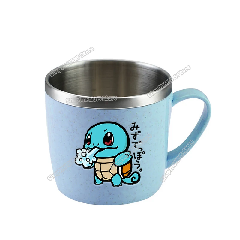 Cartoon Pokemons Coffice Mugs Anime Pikachu Snorlax Eevee Water Cup School Office  Stainless Steel Milk Tea Mugs Kids Drink Cups