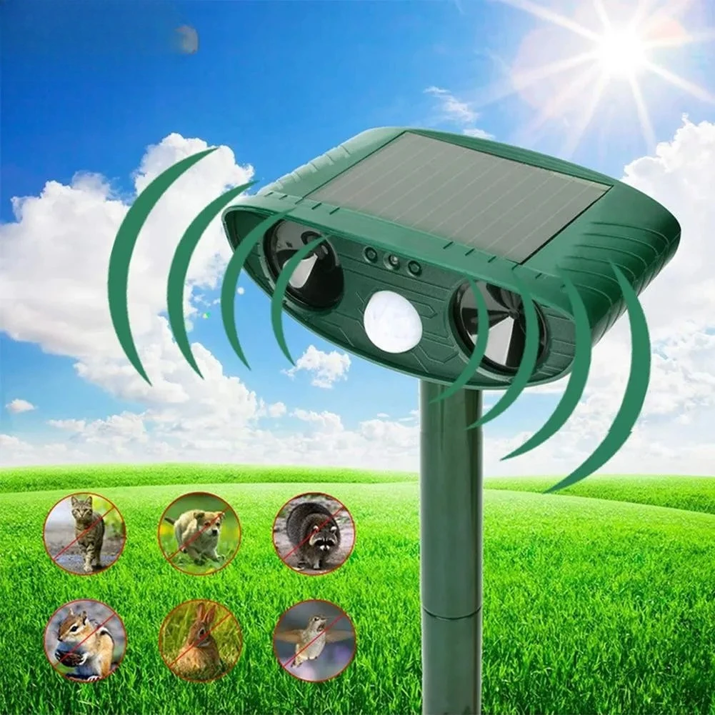 1pc Ultrasound Animal Repeller Solar Energy Cats And Dogs Repeller Rechargeable Garden FarmYard Waterproof Creature Deterrent