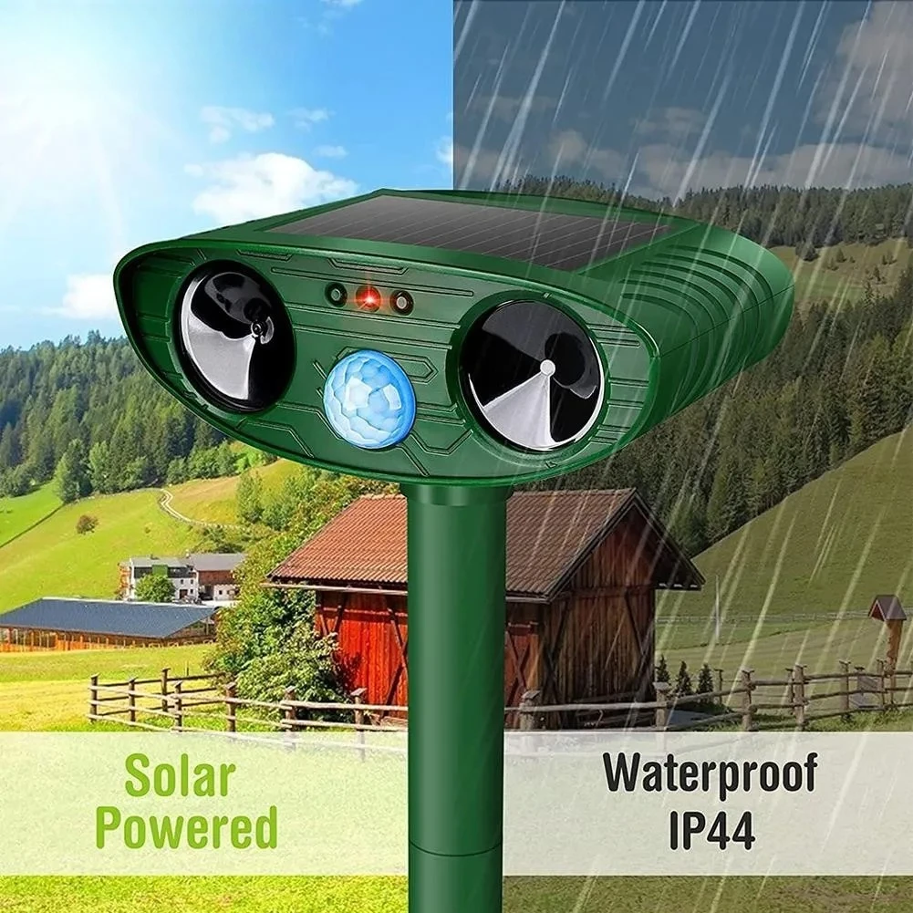1pc Ultrasound Animal Repeller Solar Energy Cats And Dogs Repeller Rechargeable Garden FarmYard Waterproof Creature Deterrent