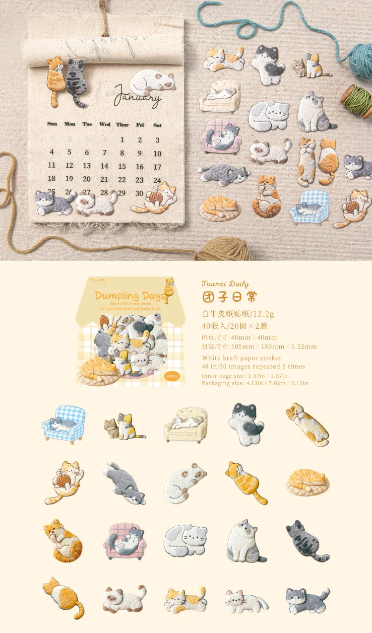 Cute Cartoon Animal Cat Dog Stickers Kawaii Junk Journal Scrapbooking Hobby Handicraft Supplies Cutting Die Sticker Stationery