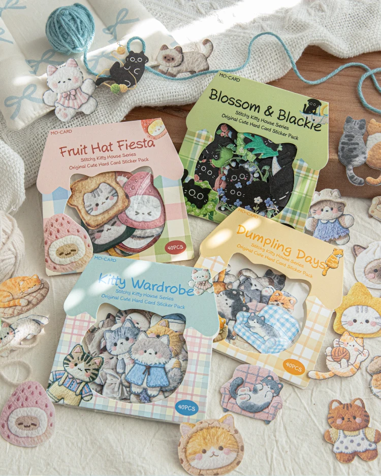 Cute Cartoon Animal Cat Dog Stickers Kawaii Junk Journal Scrapbooking Hobby Handicraft Supplies Cutting Die Sticker Stationery