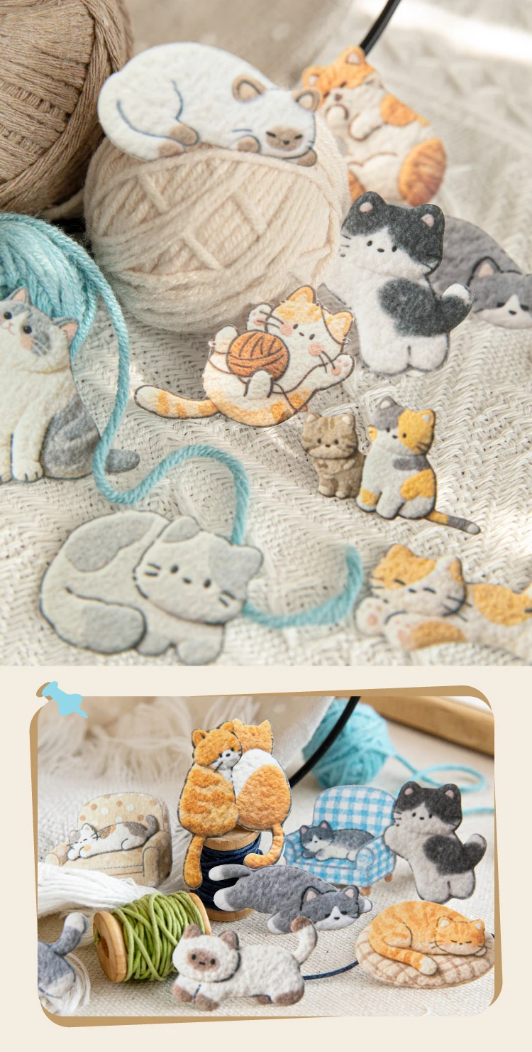 Cute Cartoon Animal Cat Dog Stickers Kawaii Junk Journal Scrapbooking Hobby Handicraft Supplies Cutting Die Sticker Stationery