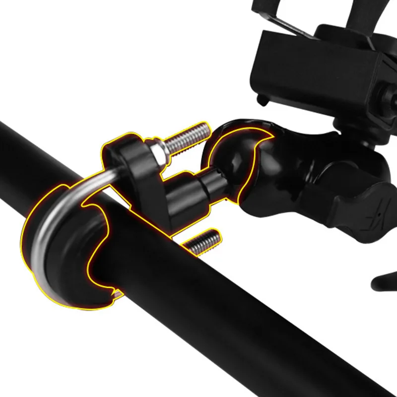 Motorcycle Handlebar 1 Inch Ball Ram Mount Support for Round Tube Rail Bicycle Base Action Camera Mobile Phone GPS Monitor Mount