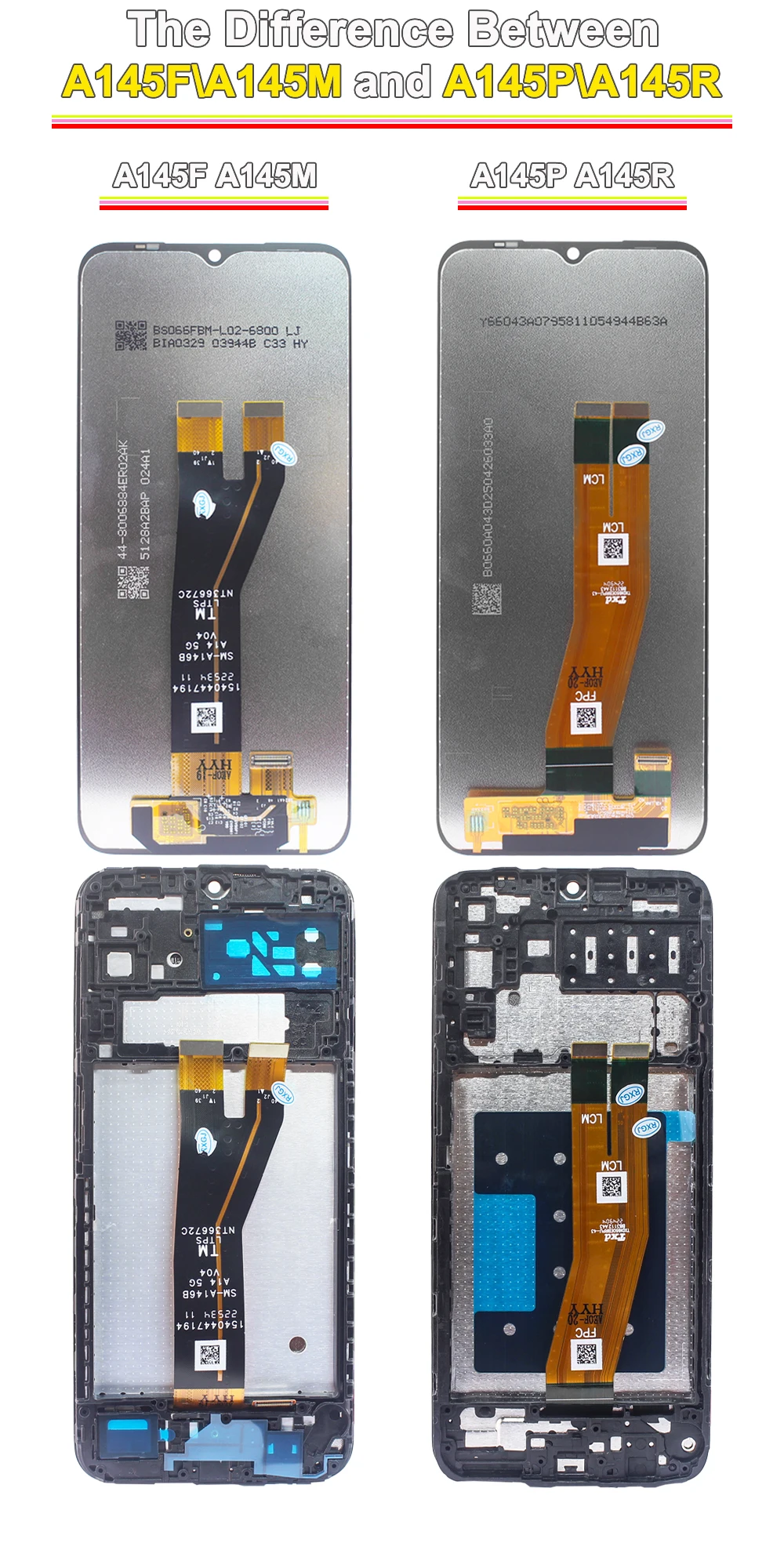 LCD for Samsung Galaxy A14 4G LCD Display Touch Screen Digitizer Assembly Replacement for Samsung A14 4G A145F A145M A145P A145R