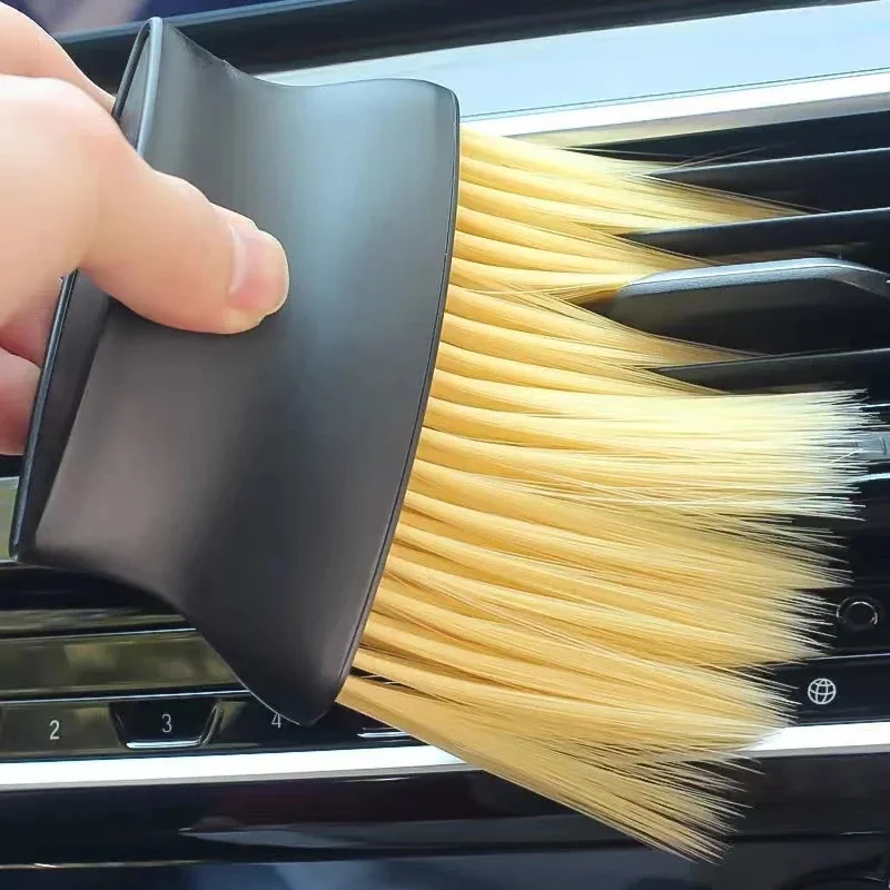 Kaschi Car Interior Sweeping Dust Soft Brush Car Wash Tool Artifact Car Interior Gap Dust Brush Air Outlet Cleaning Brush