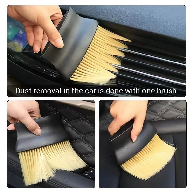 Kaschi Car Interior Sweeping Dust Soft Brush Car Wash Tool Artifact Car Interior Gap Dust Brush Air Outlet Cleaning Brush
