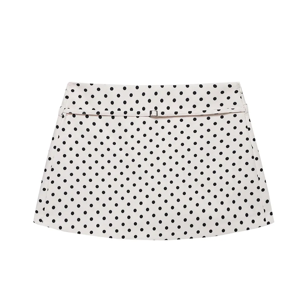 Women's Solid Color Skort with Belt Side Zipper Casual Shorts Skirts Fashionable And Stylish Women's Clothing