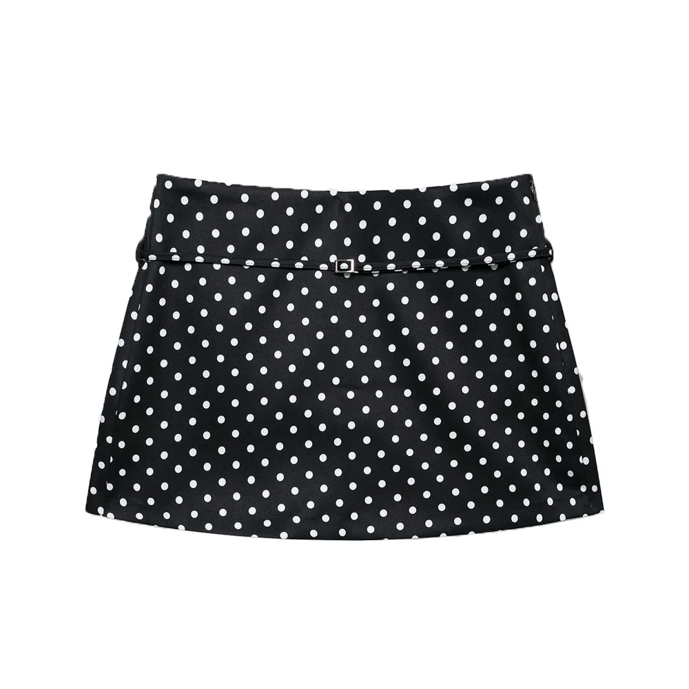 Women's Solid Color Skort with Belt Side Zipper Casual Shorts Skirts Fashionable And Stylish Women's Clothing