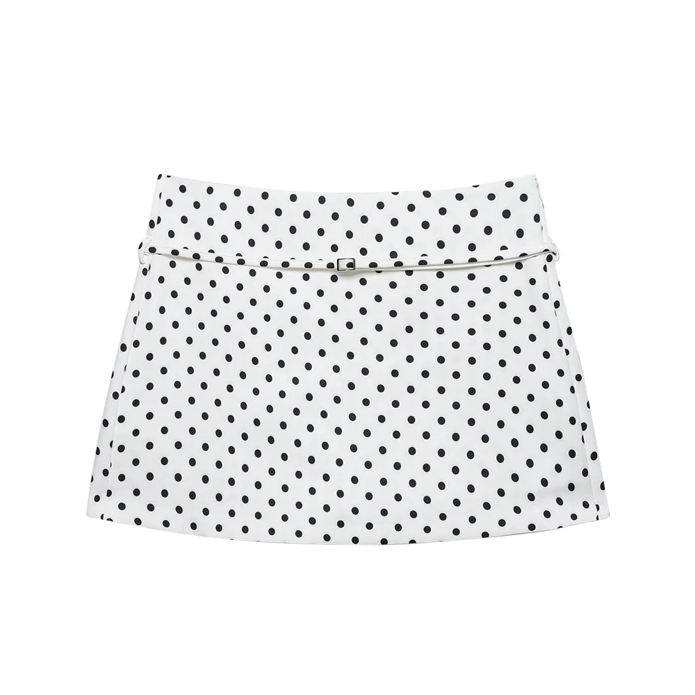 Women's Solid Color Skort with Belt Side Zipper Casual Shorts Skirts Fashionable And Stylish Women's Clothing