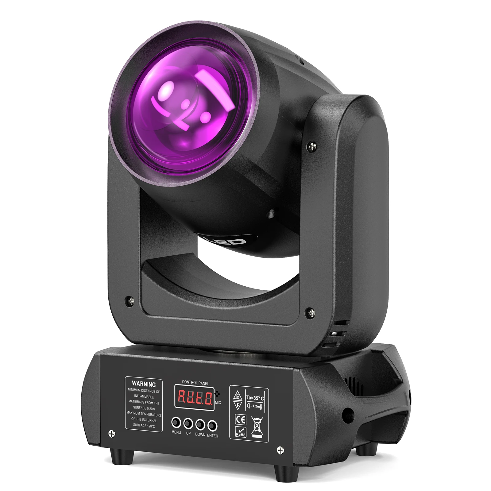 LeLeght 150W Moving Head LED DMX512 Spot Beam RGBW Wash GOBO 18 Prism Disco Stadium Party Light for Wedding Light Show Bar Club