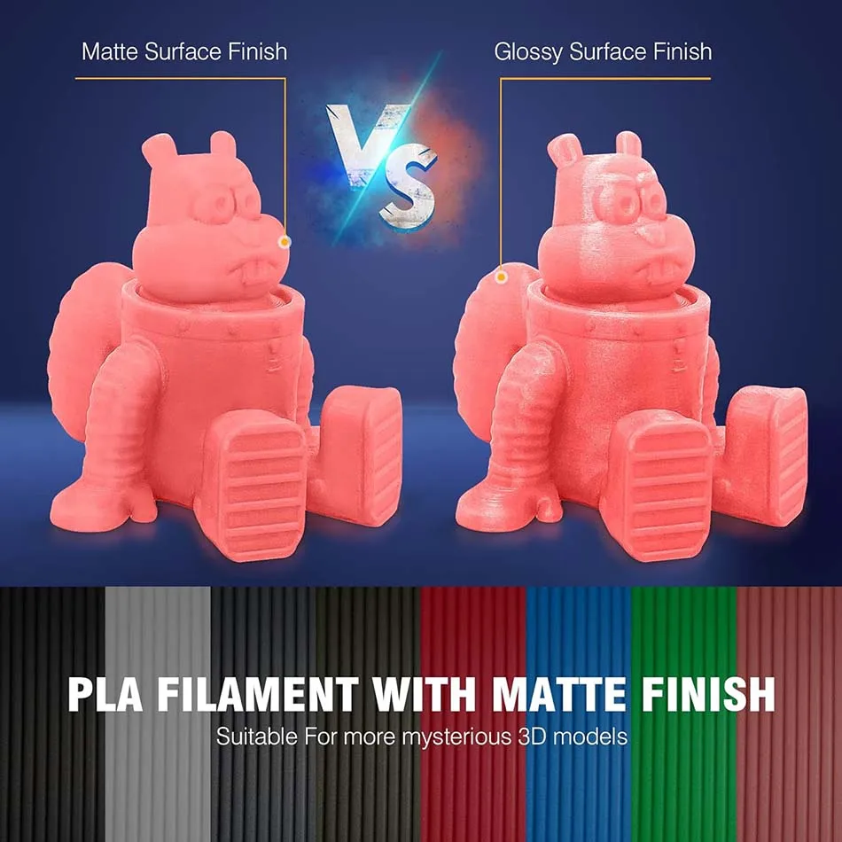 JAYO 3D Printer Filament PLA Matte 1.75MM Neatly Wound 3D Filament PLA 1.1KG Smooth Matte Finish 3D Printing Materials