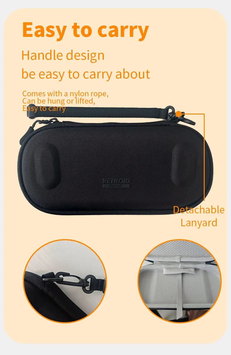 RP6 Original Gaming Accessories RP5 Handheld Device Protective Case Storage Bag Lanyard Soft Bag For Retroid Pocket 6