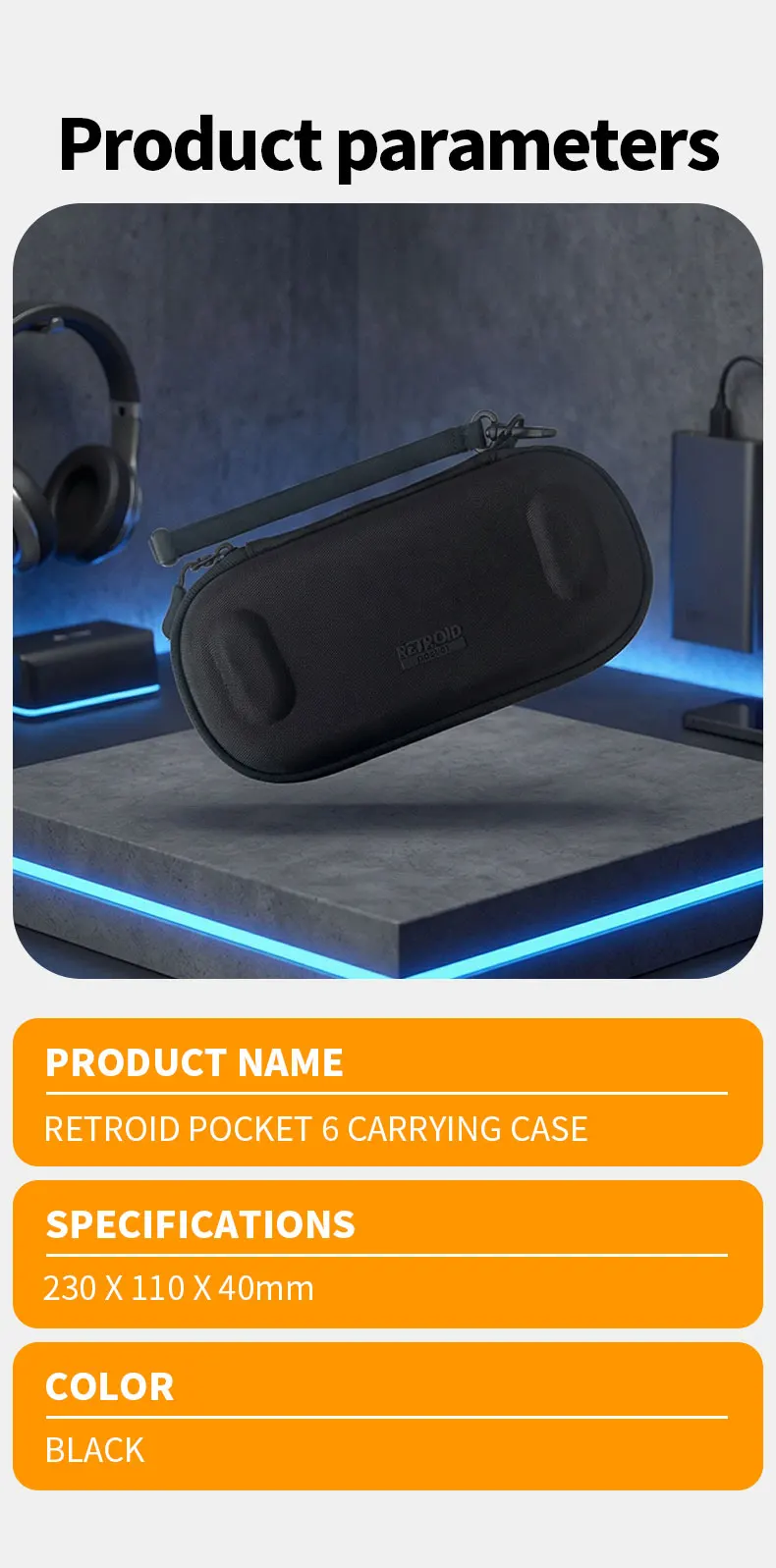 RP6 Original Gaming Accessories RP5 Handheld Device Protective Case Storage Bag Lanyard Soft Bag For Retroid Pocket 6