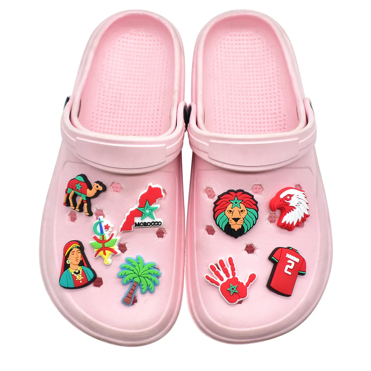 New Moroccan hole shoes charm flower shoe buckle personalized DIY removable soft rubber garden shoes accessories jewelry