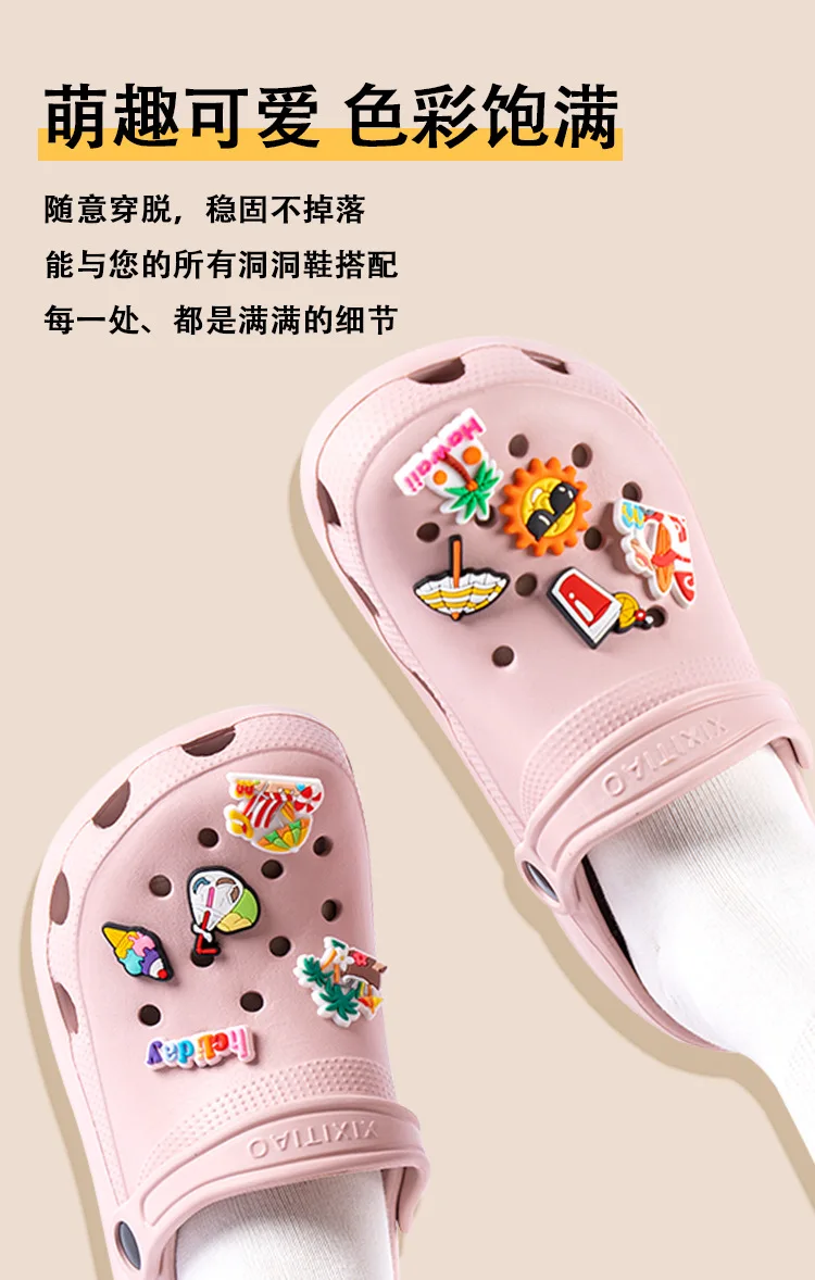 New Moroccan hole shoes charm flower shoe buckle personalized DIY removable soft rubber garden shoes accessories jewelry
