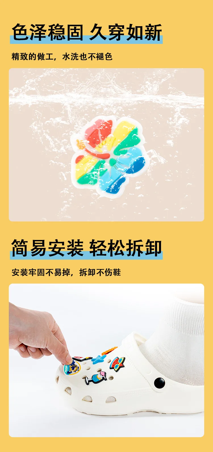 New Moroccan hole shoes charm flower shoe buckle personalized DIY removable soft rubber garden shoes accessories jewelry