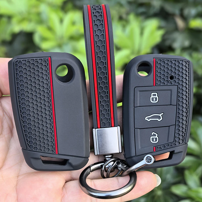 For VW golf 7 GTI POLO T-Cross T-Roc touran Tiguan Skoda Octavia Rapid kodiaq Fabia Seat Ibiza leon Ateca Arona key case cover
