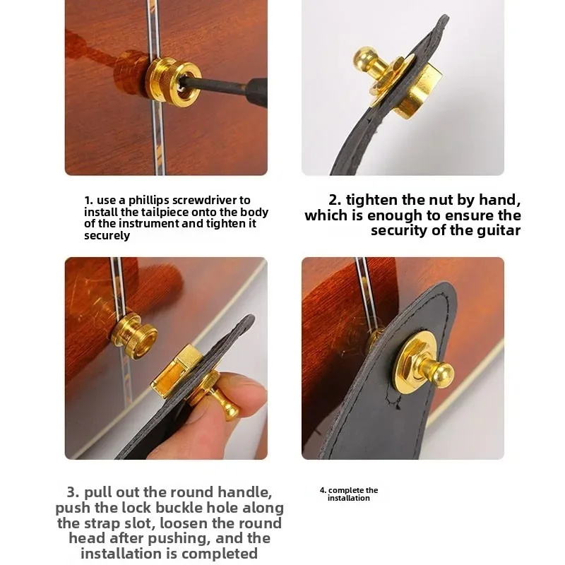 Guitar Strap Lock Button Quick Release Alloy Copper Bass Security Straplocks Buttons Strap Retainer System Guitar Accessories