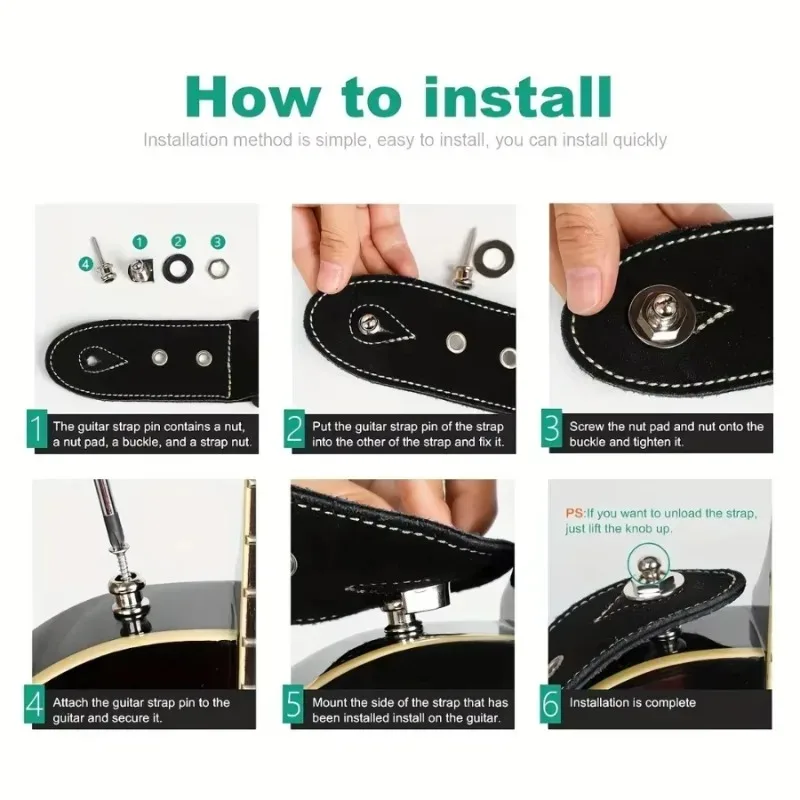 Guitar Strap Lock Button Quick Release Alloy Copper Bass Security Straplocks Buttons Strap Retainer System Guitar Accessories