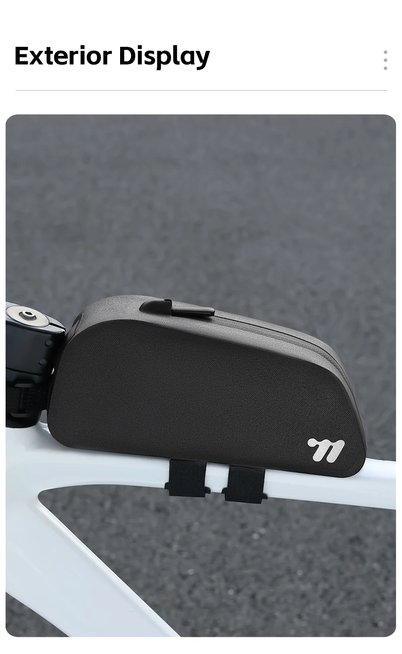 WEST BIKING Bicycle Top Tube Bag 1L TPU Hard Shell Waterproof Bike Front Frame Bag Cycling Tool Storage Bag Bike Accessories