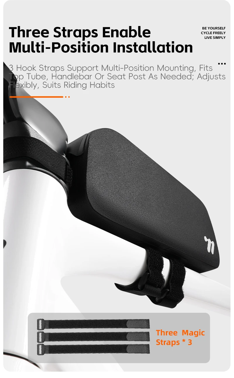 WEST BIKING Bicycle Top Tube Bag 1L TPU Hard Shell Waterproof Bike Front Frame Bag Cycling Tool Storage Bag Bike Accessories