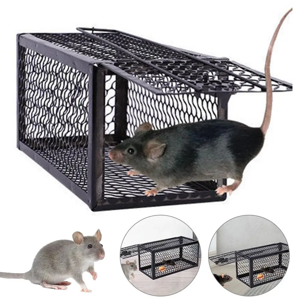 Household Metal Mousetrap Self-locking Mousetrap Safe Firm Iron Net Household Mouse Catcher Indoor Outdoor Rat Trap Rat Cage