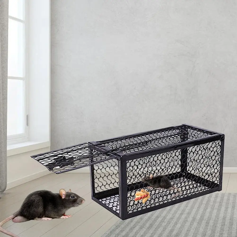 Household Metal Mousetrap Self-locking Mousetrap Safe Firm Iron Net Household Mouse Catcher Indoor Outdoor Rat Trap Rat Cage