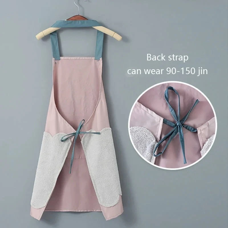 Hand-wiping Aprons For Women Rabbit Print Kitchen Cooking Apron Household Oil-proof Waterproof Apron Adult Waist Fashion Uniform