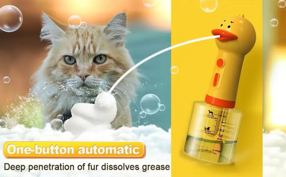 Cute Duck Pet Cleaning Bathing Electric Foam Machine Usb Charging Automatic Soap Dispenser Foam Machine Pet Accessories