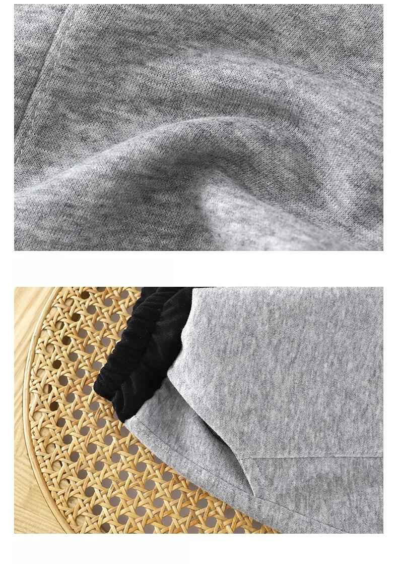 2026 New Spring Casual Kids Pants Black Elastic Waist Straight Leg Sweatpants for Boys Loose Pocket Children Trousers