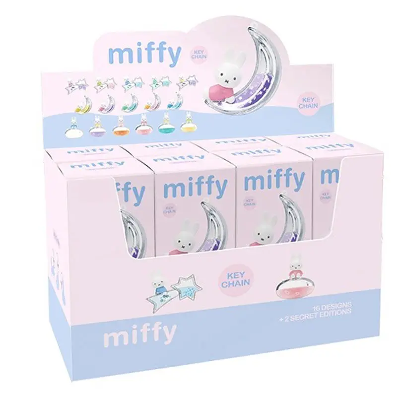 Miffy Dream Keychain Blind Box Cartoon Rabbit Stars Moon Cloud Model Toy Kawaii Flowing Sand Pendant Bag Charm Collectible Gifts
