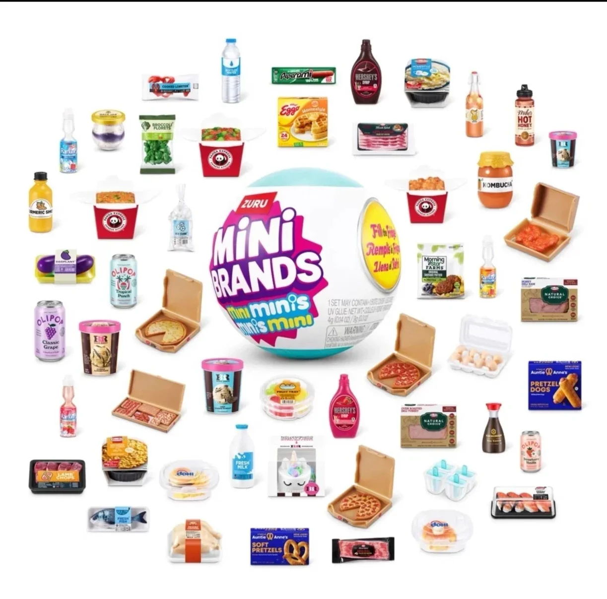 5x Surprise Ball Mini Brands Mini Minis Series Refrigerator Mystery Capsule Blind Box Real Miniature Collectible Toys Gifts