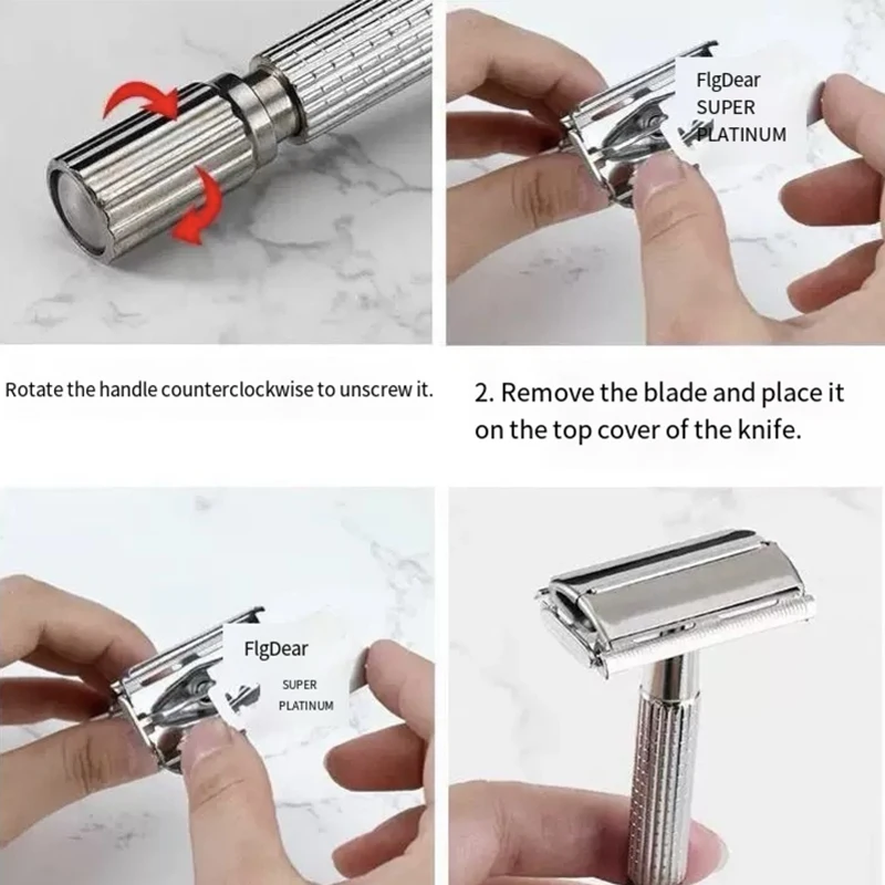 Double Edge Shaving Razor Set Classic Traditional Safety Razor For Men Beard Safety Razor for Barber Styling Accessories Tools