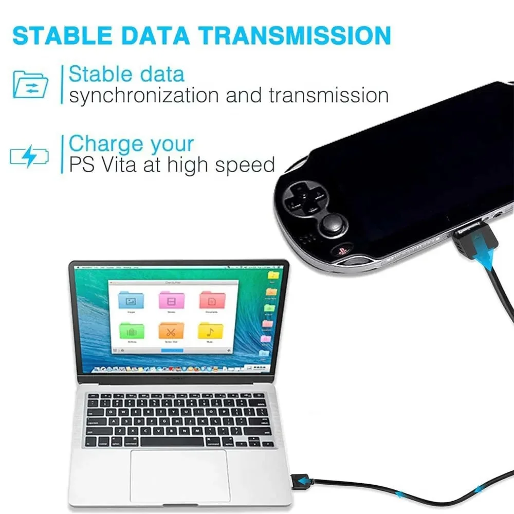 2 in 1 USB Data & Power Charger Cord Data Sync Wire Handheld Console 1M Game Machine Charger Data Cord For Playstation Vita 1000