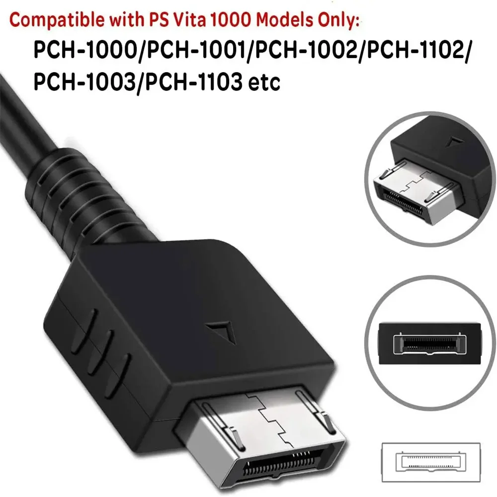 2 in 1 USB Data & Power Charger Cord Data Sync Wire Handheld Console 1M Game Machine Charger Data Cord For Playstation Vita 1000