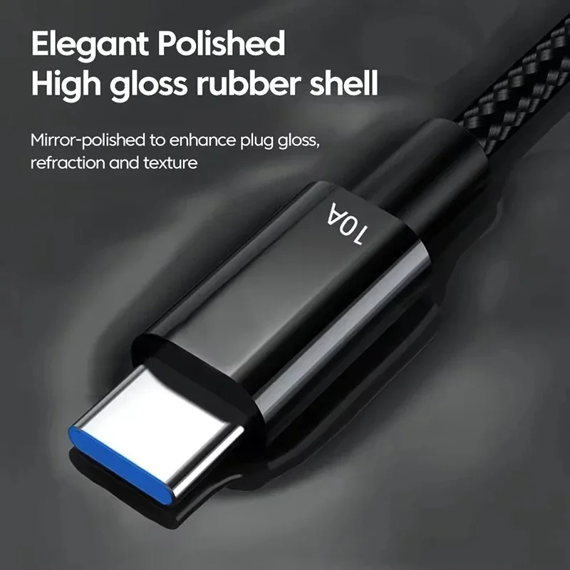 New 10A 120W Fast Charging Type C Cable Usb Data Transfer Data Cord For Xiaomi Oneplus Realme Huawei 0.25/0.5/1/1.5/2/3m
