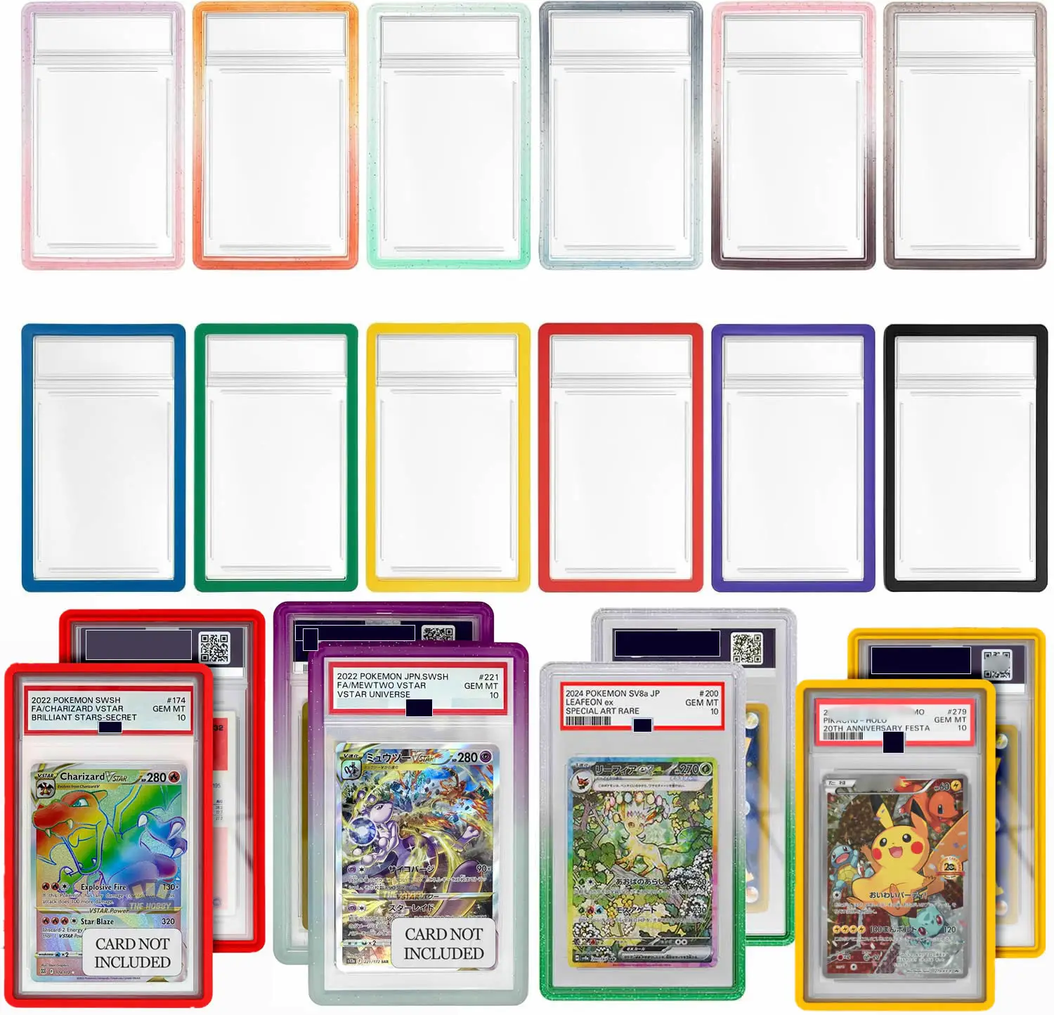 35PT Card Graded Case Silicone Protector Bumper Protection For TCG Game Trading Cards Baseball Sports Cards Protective Slabs