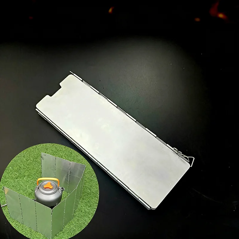 8 Plates / 10 Plates Aluminum Alloy Stove Windscreen Ultralight Foldable Stove Windshield Camping Stove Gas Stove Wind Shield