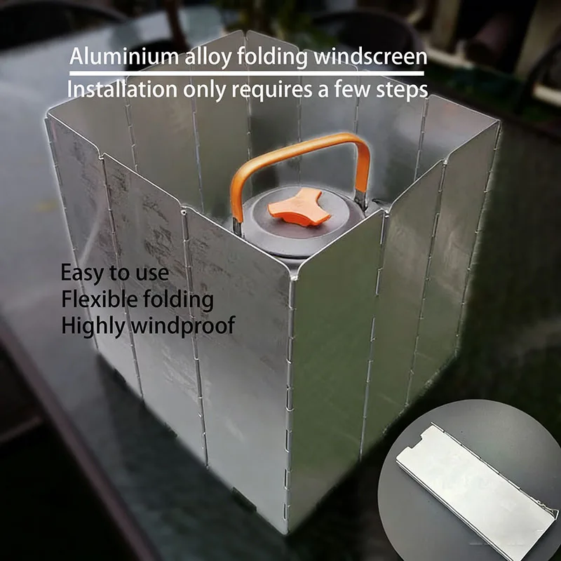 8 Plates / 10 Plates Aluminum Alloy Stove Windscreen Ultralight Foldable Stove Windshield Camping Stove Gas Stove Wind Shield