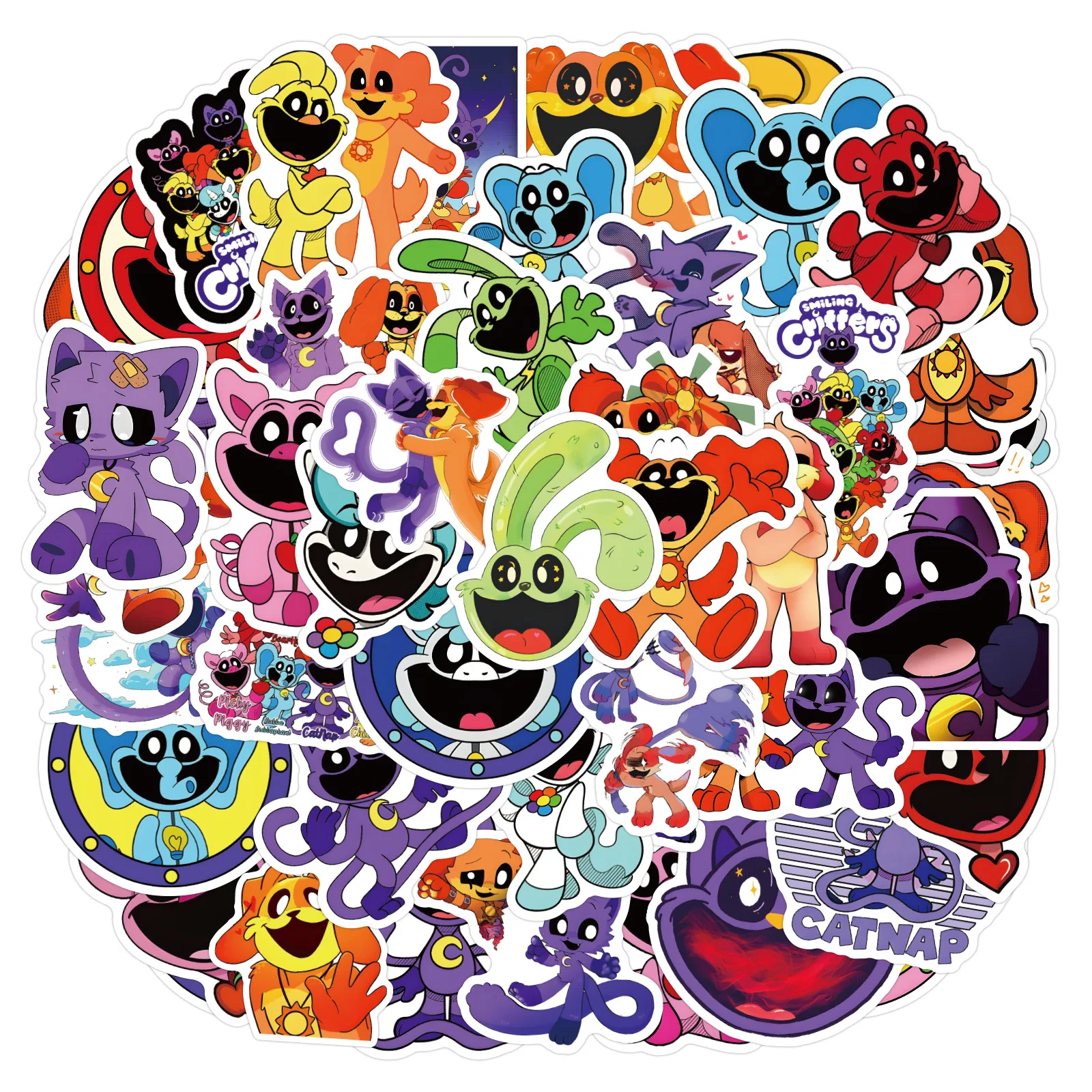 50pcs Smilling Critters Decorative Stationery Water Cup Computer Waterproof Sticker