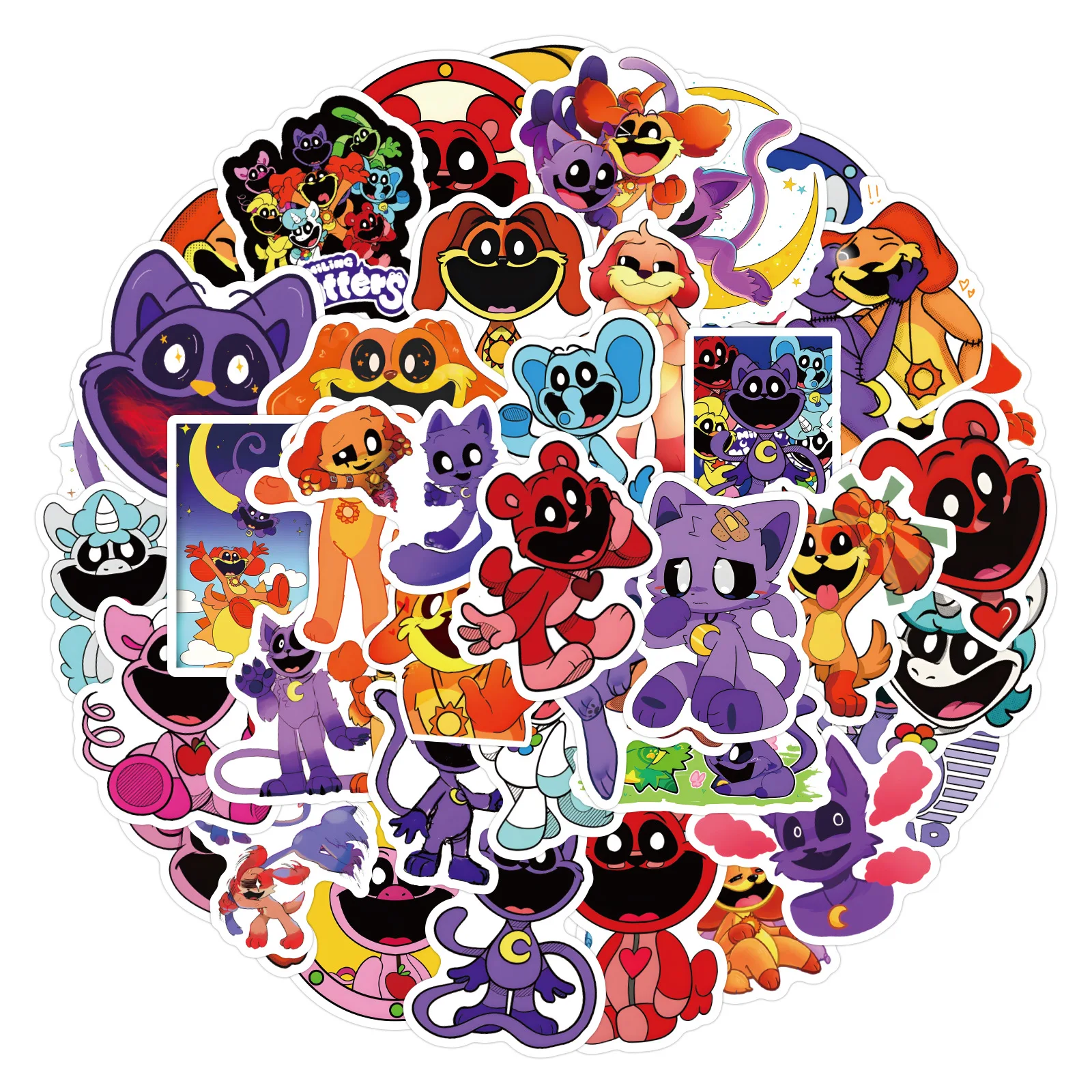 50pcs Smilling Critters Decorative Stationery Water Cup Computer Waterproof Sticker