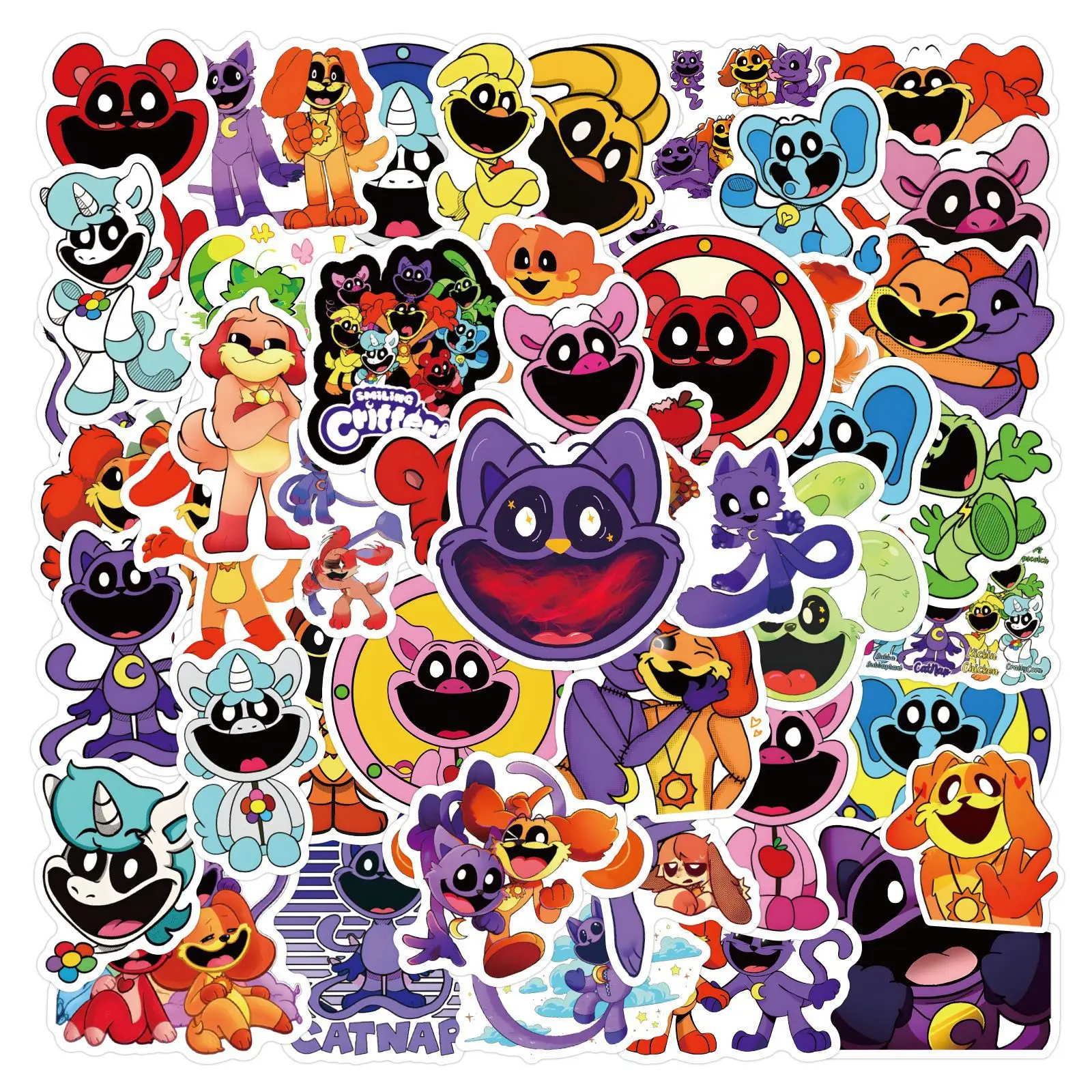 50pcs Smilling Critters Decorative Stationery Water Cup Computer Waterproof Sticker