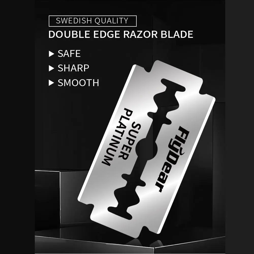 1 Pcs Shaving Razor + 10/20/40/100 Pcs Manual Shaver for Men Barbershop Razor Stainless Steel Shank Is Easy To Use Safety Razor
