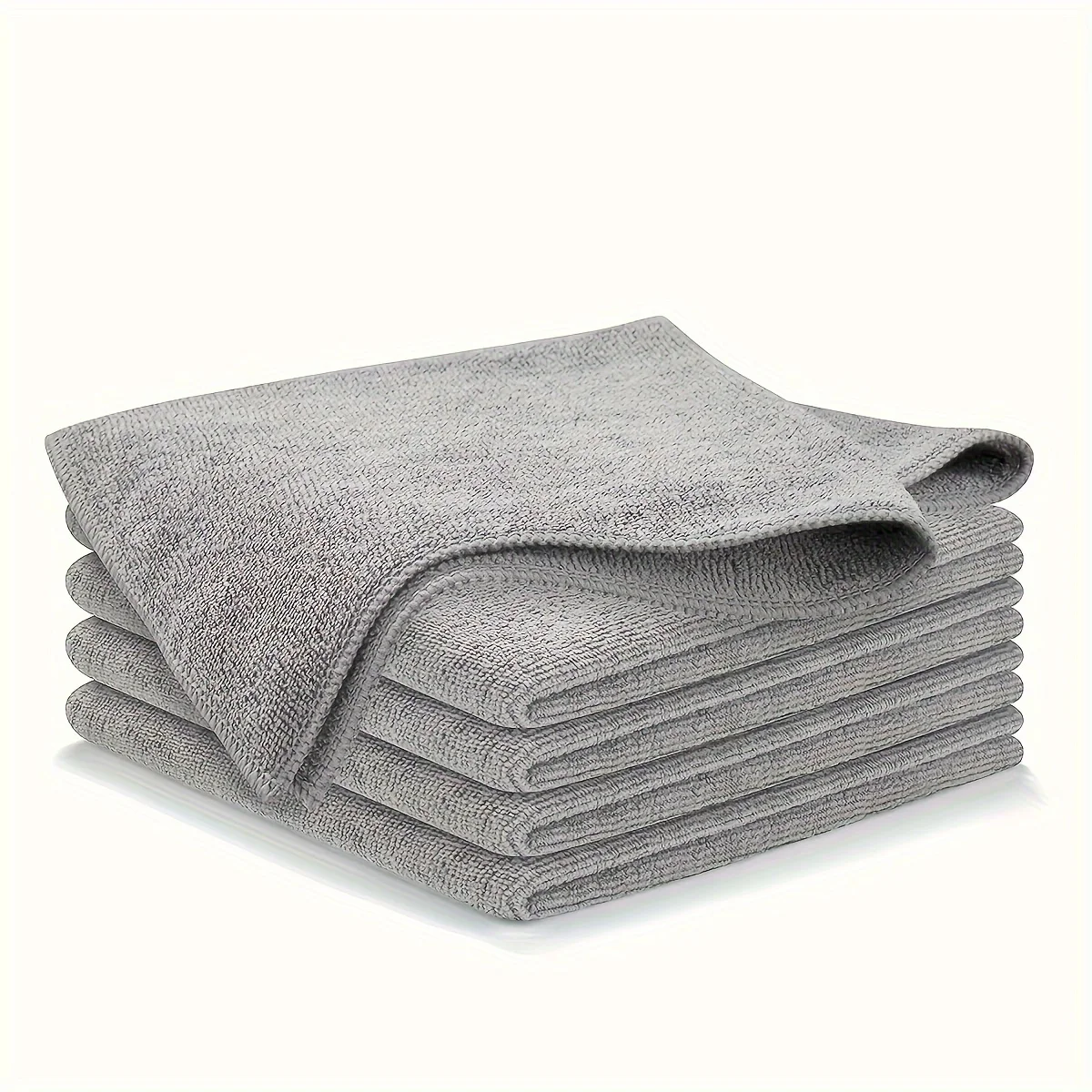 5-20Pcs Light Gray Microfiber Kitchen Towels, Ultra Absorbent Soft Cleaning Cloths, Stain Remover Dish Cloths Set