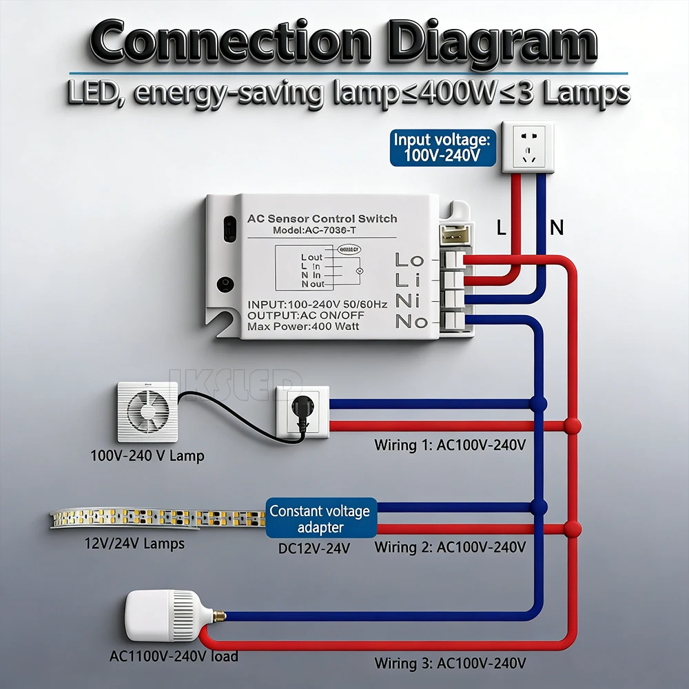 220V LED Touch ON/OFF Sensor Switch Penetrating Wood Panel Smart Home Customized for Lighting Control Used for cupboard